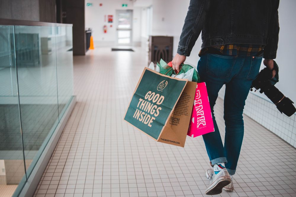 man in shopping mall