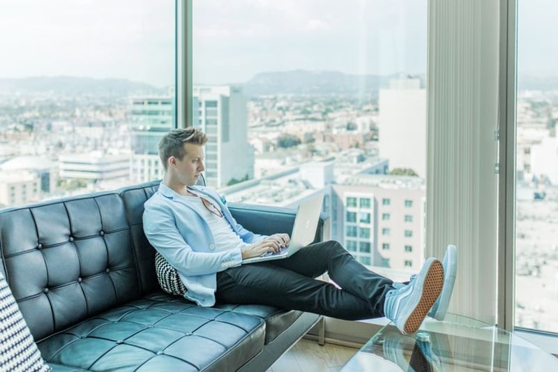 man working in office