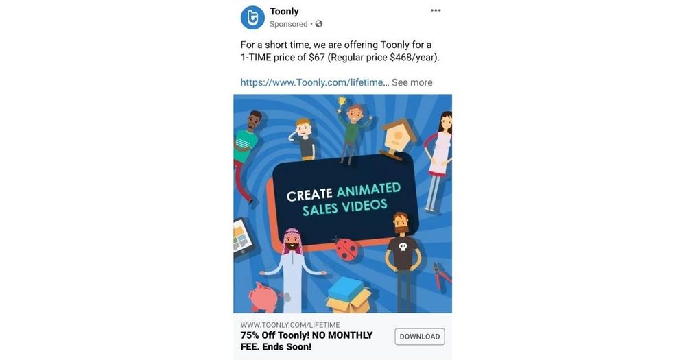 top facebook ad example